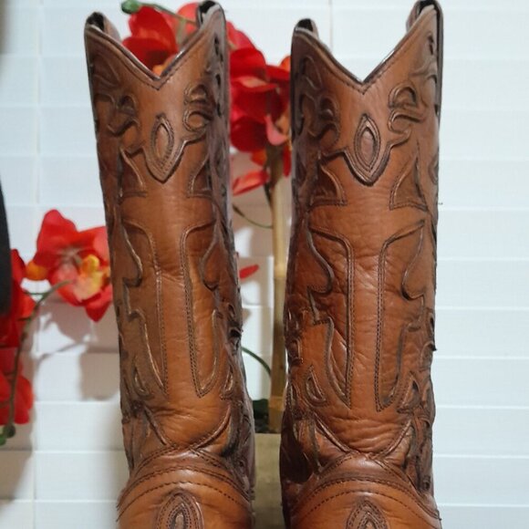 SOLD🔶️🔶️🔶️🔶🔶women's brown leather cowboy boots Frye brand pull on style 8B - Picture 6 of 12